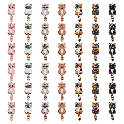 42 шт. 7 цвета светло-золотая стойка покрытие сплав эмаль подвески, без кадмия, без никеля и без свинца, кошачье очарование