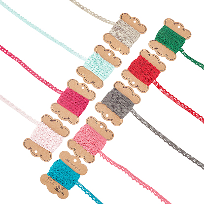 9 Hilos de algodón con ribete de encaje de colores para hacer joyas