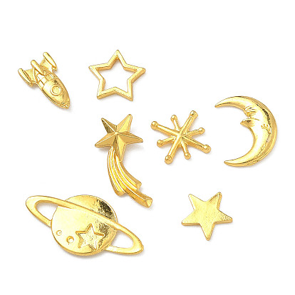 Кабошоны из сплава на космическую тематику, золотые