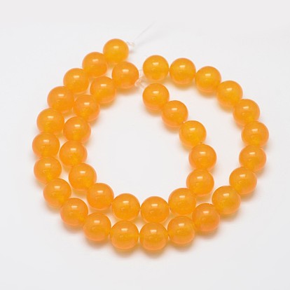 Natural & Dyed Malaysia Jade Bead Strands, Imitation Yellow Aventurine, Round