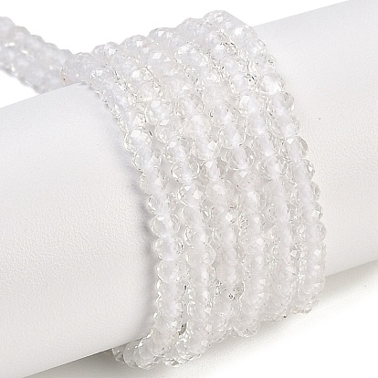 Природных кристаллов кварца бисер нитей, граненые, бусины-рондель из горного хрусталя