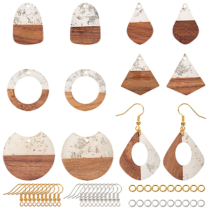 Наборы для изготовления сережек diy, в том числе подвески из смолы и ореха, Латунные крючки для сережек, Перейти латунные, разнообразные