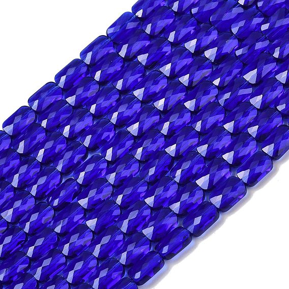 Прозрачные стеклянные бусины, прямоугольные, граненые