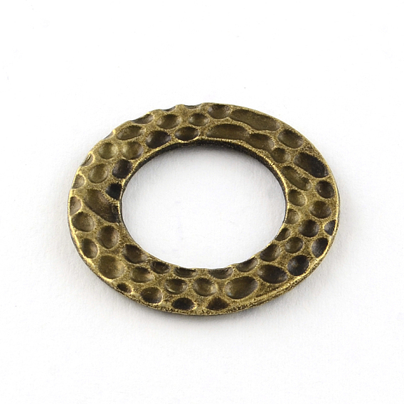 Flat Round Tibetan Style Alloy Linking Rings, Circle Frames, Cadmium Free & Lead Free, 26.5x2mm, about 323pcs/1000g