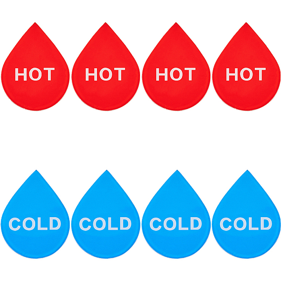 12шт 2 цвета акриловые публичные знаки, маркировка горячей и холодной воды для крана