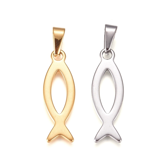 304 подвески из нержавеющей стали, ихтис / Иисус рыбы, на Пасху