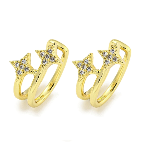 Серьги-манжеты из циркония, звезда
