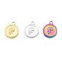201 Stainless Steel Pendants, Flat Round with Jellyfish