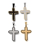 304 Stainless Steel Pendants, with Enamel, Cross Charms