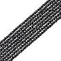 8 нити натуральные черные шпинель бусины нити, граненые, круглые