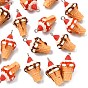 20 piezas 2 estilos colgantes de resina, helado, con lazo de hierro platino