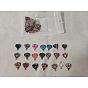 42Pcs 21 Styles Alloy Enamel Connector Charms, Heart-Shaped Links with Flower Pattern, Platinum