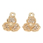 Brass Micro Pave Clear Cubic Zirconia Charms, Flower Charms