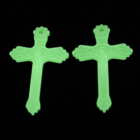 Luminous Transparent Acrylic Pendants, Glow in the Dark, Cross