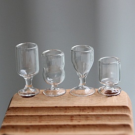 Tasses en verre ornements miniatures, accessoires de maison de poupée de jardin paysager micro, faire semblant de décorations d'accessoires
