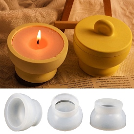 DIY Candle Silicone Molds, Decoration Making, for Candle Making, Flat Round
