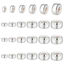 24 Stück 6 Stil 925 Sterling Silber Zwischenperlen, Donut und Rondelle