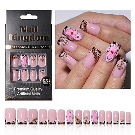 Накладные акриловые ногти с цветочным рисунком, полностью покрывающие ногти., нейл-арт съемный маникюр, с клейкими вкладками, пилочка для ногтей и палочка для кутикулы