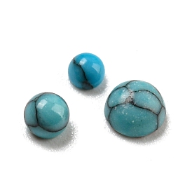 Dyed Handmade Synthetic Turquoise Cabochons, Half Round