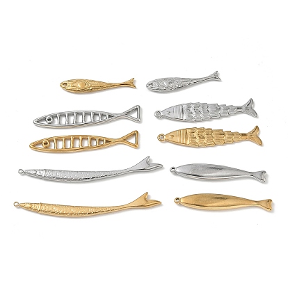 304 colgantes de acero inoxidable, encantos de pescado