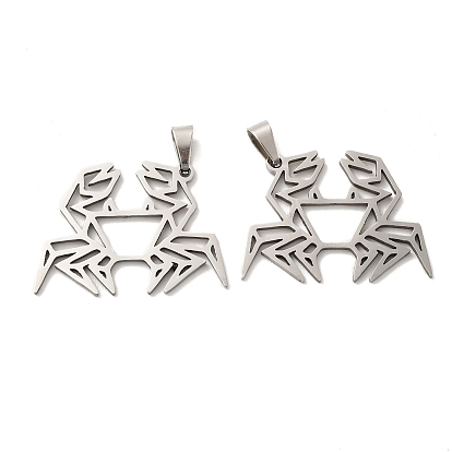 Pendentifs en acier inoxydable, charme de crabe