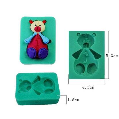 Food Grade DIY Silicone Bear Molds, Fondant Molds, Resin Casting Molds, for Chocolate, Candy, UV Resin & Epoxy Resin Craft Making