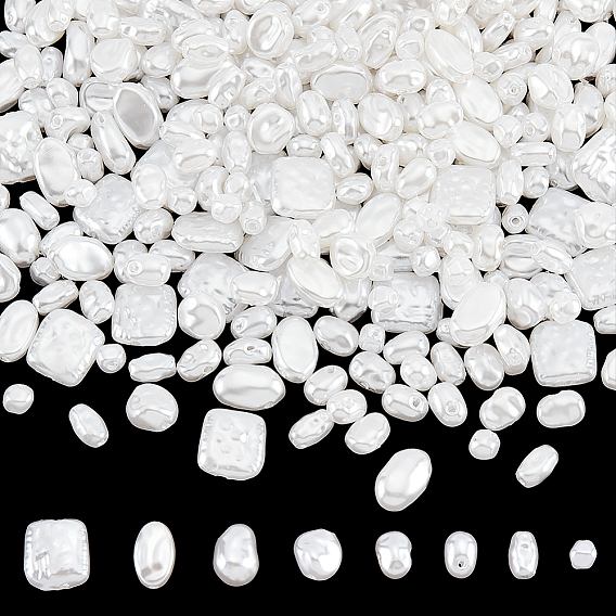 320 шт 8 стиль абс пластик имитация жемчуга бусины, самородки/овал/квадрат