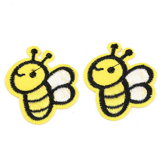 Полиэстер, компьютерная вышивка, нашивки, пришивные и приклеиваемые утюгом., Пчелы, аппликации нашивки