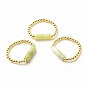 Natural Gemstone Column Beaded Finger Ring with Synthetic Hematite for Women