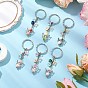 6шт 6 цвета синтетический бирюзовый ангел кулон keychian, с цветком в виде поводка и брелоком из железного сплава с застежкой-клешней в виде лобстера