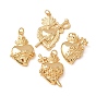 Brass Pendants, Sacred Heart Charms, Rack Plating, Long-Lasting Plated, Lead Free & Cadmium Free