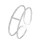 Double-layer diamond-studded steel wire bracelet with claw chain - Jewelry Supply B272.