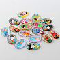 Kawaii Girl Dolls Theme Ornaments Decorations Glass Oval Flatback Cabochons