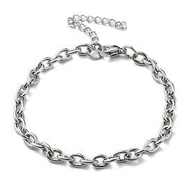 304 Stianless Steel Cable Chain Bracelet Making, with Extension Chain and Lobster Claw Clasps