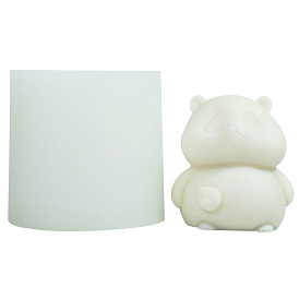 3D Lovely Panda Scented Candle Food Grade Silicone Molds, Aromatherapy Candle Moulds