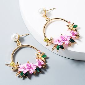 Sweet Flower Earrings with Soft Clay and Pearl Studs - Trendy Ear Accessories.