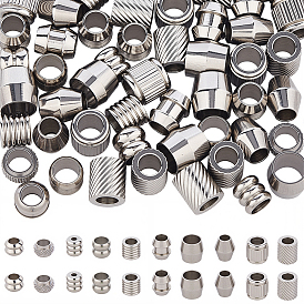 90 шт. 10 стили 201 европейские бусины из нержавеющей стали, бусины с большим отверстием, разнообразные