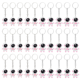 30шт. 2 стили брелоков-подвесок в виде космонавта из ПВХ и железа, для брелков, кошелек, украшение для рюкзака, платина