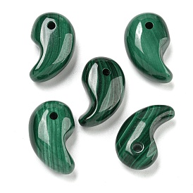 Natural Malachite Pendants, Magatama Charms