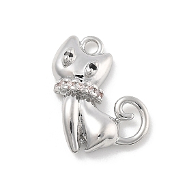 Латунные микро проложить кубического циркония подвески, без кадмия, без никеля и без свинца, подвески в форме кошки