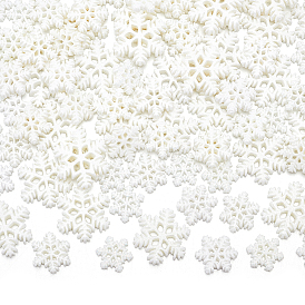 90 шт 3 стили кабошоны из смолы, с блеском порошок, Рождество, снежинка