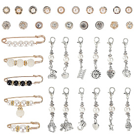 Подвески из сплава и брошь в виде английской булавки из сплава, килт булавка для утяжки талии брюки женские