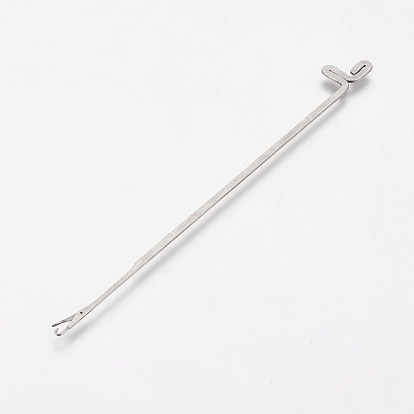 Iron Beading Needle, with Hook, For Buddha 3-Hole Guru Beads, Bead Threader