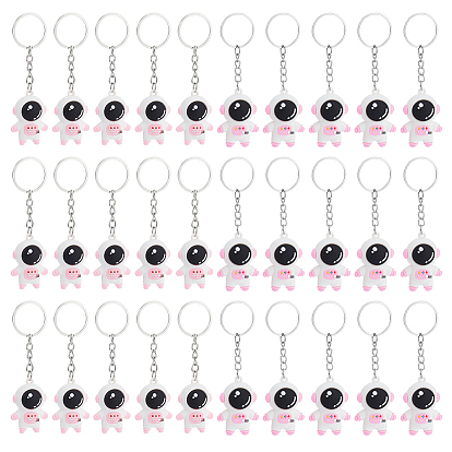 30шт. 2 стили брелоков-подвесок в виде космонавта из ПВХ и железа, для брелков, кошелек, украшение для рюкзака, платина