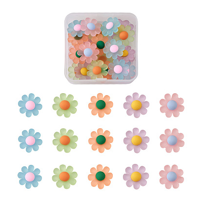 Матовые кабошоны из смолы, Сделай сам для сережек и аксессуаров для заколок, цветы ромашки