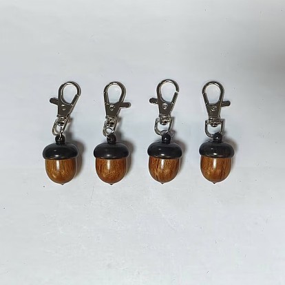 Décoration pendentif gland en bois, fermoirs alliage pivotantes