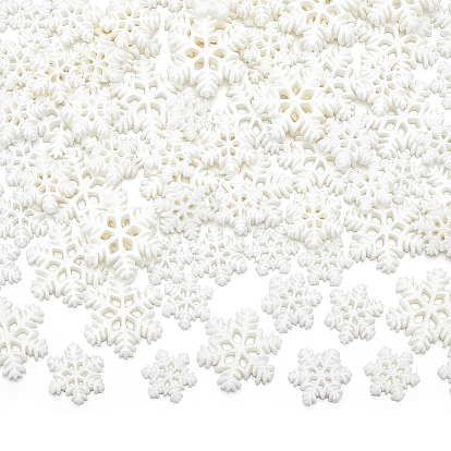 90 шт 3 стили кабошоны из смолы, с блеском порошок, Рождество, снежинка