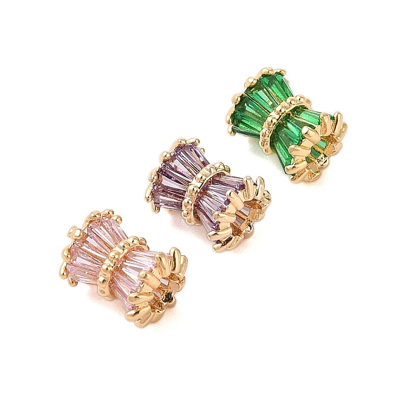 Латунные бусины, со стеклом, колонка