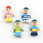 Handmade Zinc Alloy Polymer Clay Little Boy Pendants, Antique Silver