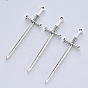 Tibetan Style Alloy Cabochons, Long Swords, Cadmium Free & Nickel Free & Lead Free, for Crafting, Jewelry Making